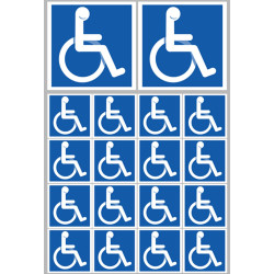 Handicapé moteur (2 fois 10cm & 16 fois 5cm) - Autocollant(sticker)