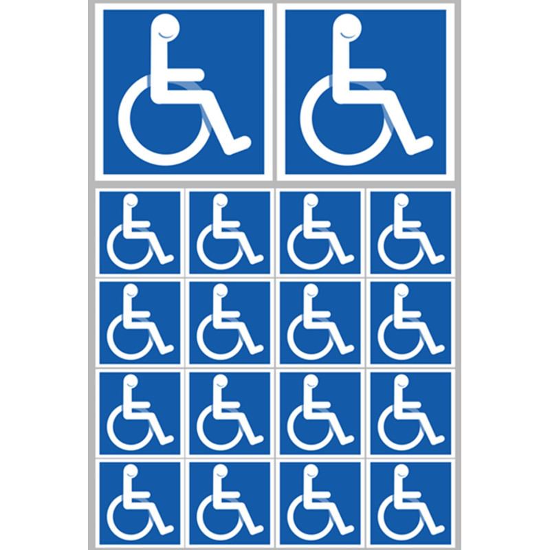 Handicapé moteur (2 fois 10cm & 16 fois 5cm) - Sticker/autocollant
