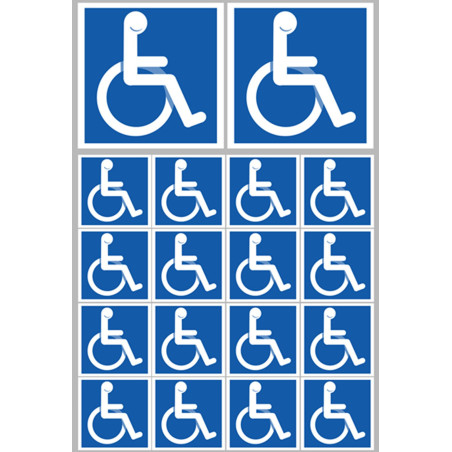 Handicapé moteur (2 fois 10cm & 16 fois 5cm) - Sticker/autocollant