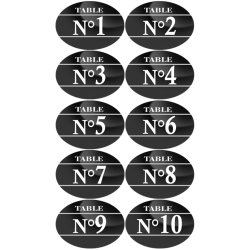 Numéros table de restaurant de 1 à 10 (10 fois 5x3.5cm) - Sticker/au