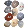 Numéros table effet galet 31 à 40 (10 fois env.6/7cm de diamètre) -