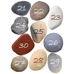 Numéros table effet galet 21 à 30 (10 fois env.6/7cm de diamètre) -