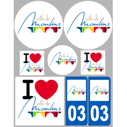 Moulins (8 autocollants variés) - Sticker/autocollant
