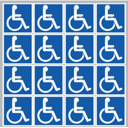 Handicapé moteur (16 fois de 5cm) - Autocollant(sticker)