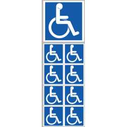 Handicapé moteur (1 fois 10cm & 8 fois 5cm) - Autocollant(sticker)