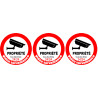 vidéo surveillance Propriété - 3fois 5cm - Sticker/autocollant