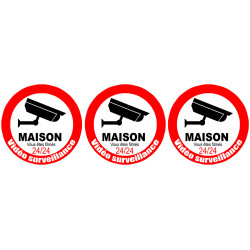 vidéo surveillance Maison - 3fois 5cm - Sticker/autocollant