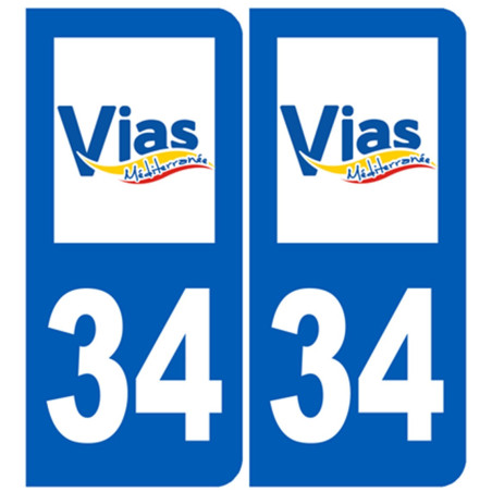 immatriculation 34 Vias - Sticker/autocollant