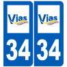 immatriculation 34 Vias - Sticker/autocollant
