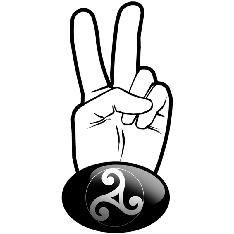 salut de motard celtique noir (10x4.8cm) - Sticker/autocollant