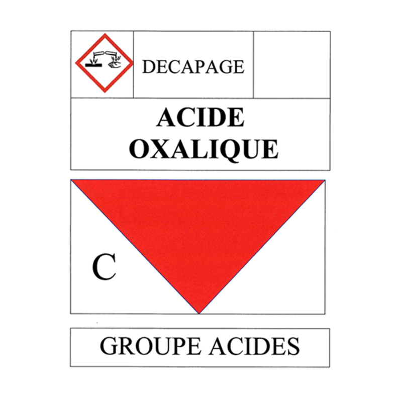 Acide oxalique (14,5x21cm) - sticker / autocollant