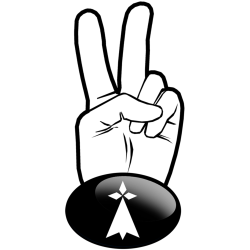 salut de motard hermine noir (10x4.8cm) - Sticker/autocollant