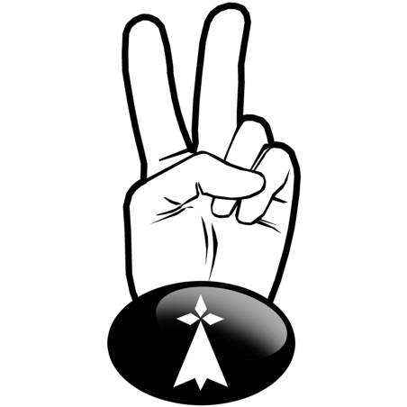 salut de motard hermine noir (10x4.8cm) - Sticker/autocollant