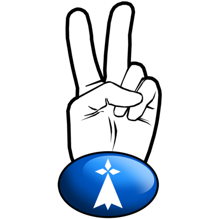 salut de motard hermine (10x4.8cm) - Sticker/autocollant