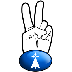 salut de motard hermine (5x2.5cm) - Autocollant(sticker)