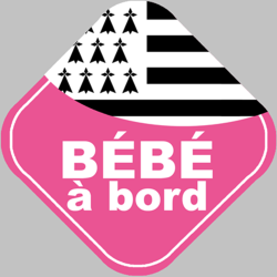bébé à bord bretonne (15x15cm) - Autocollant(sticker)