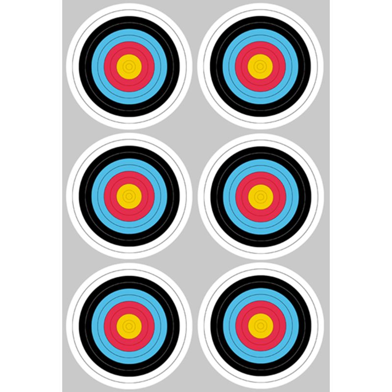 Cible colorée (6 fois 10cm) - Sticker/autocollant