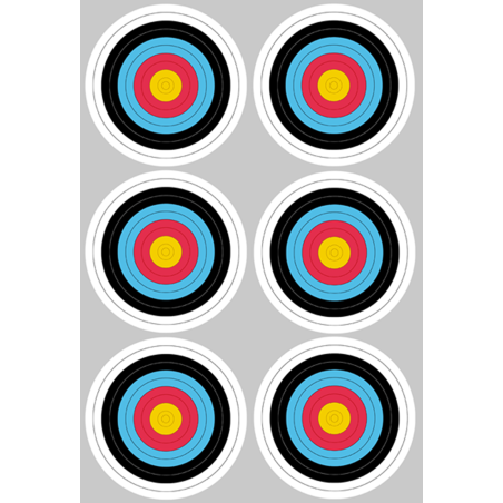 Cible colorée (6 fois 10cm) - Sticker/autocollant