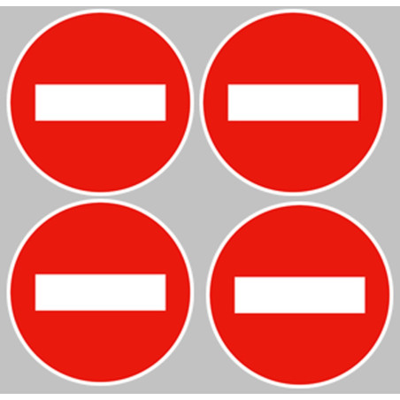 sens interdit - 4fois 5cm - Sticker/autocollant