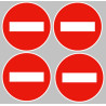 sens interdit - 4fois 5cm - Sticker/autocollant