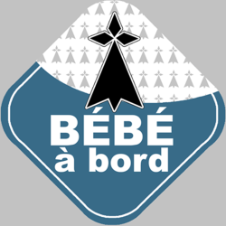 bébé à bord breton hermine (15x15cm) - Sticker/autocollant