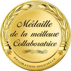 Médaille de la meilleure collaboratrice - 20x20cm - Sticker/autocolla