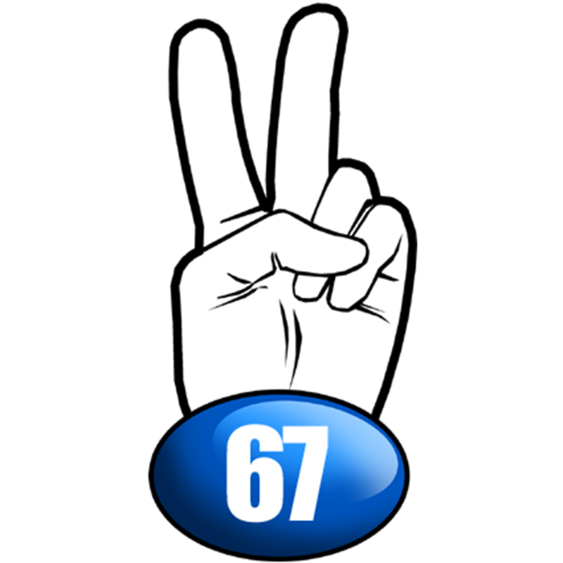 salut de motard département 67 (15x7,2cm) - Sticker/autocollant