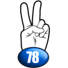 salut de motard département 78 (15x7,2cm) - Sticker/autocollant