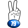 salut de motard département 79 (15x7,2cm) - Sticker/autocollant