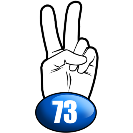 salut de motard département 73 (15x7,2cm) - Sticker/autocollant