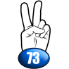 salut de motard département 73 (15x7,2cm) - Sticker/autocollant