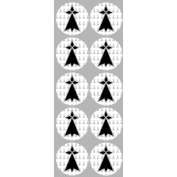 Hermine bretonne - 10fois 5cm - Sticker/autocollant