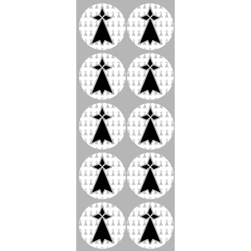 Hermine bretonne - 10fois 5cm - Sticker/autocollant