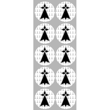 Hermine bretonne - 10fois 5cm - Sticker/autocollant