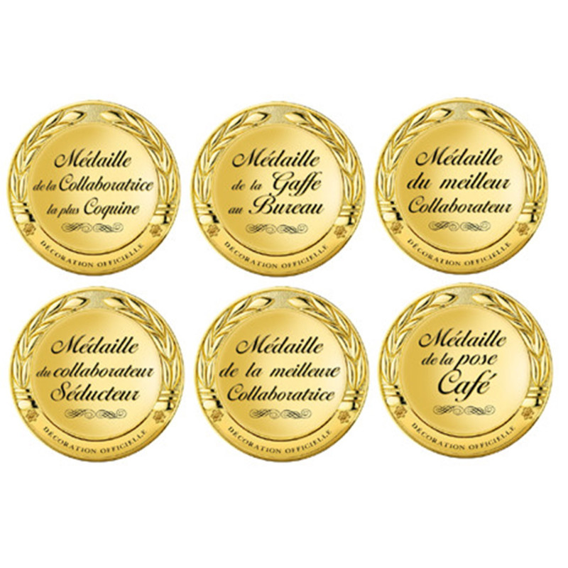Planche des médailles au bureau (6 fois 5cm) - Sticker/autocollant