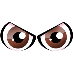 Paire d'yeux marrons - 28x12cm - Sticker/autocollant