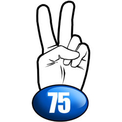 salut de motard département 75 (15x7,2cm) - Sticker/autocollant