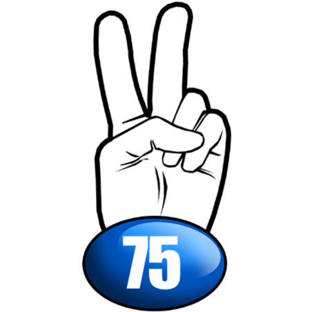 salut de motard département 75 (15x7,2cm) - Sticker/autocollant