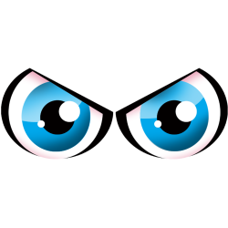 Paire d'yeux bleus - 28x12cm - Sticker/autocollant