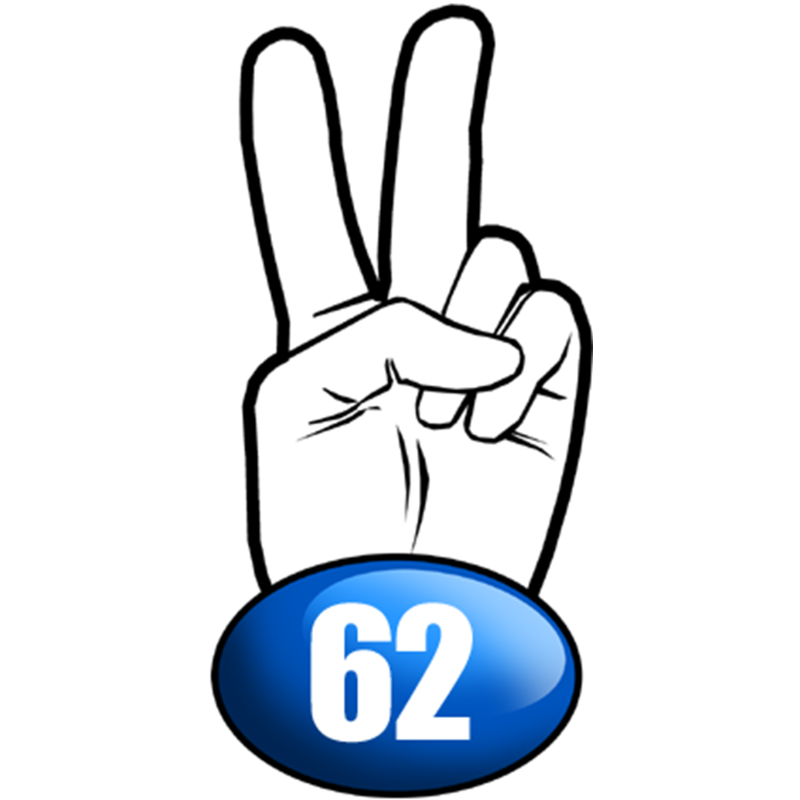 salut de motard département 62 (15x7,2cm) - Sticker/autocollant