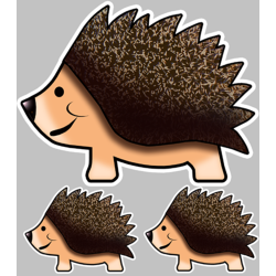 hérisson voyageur (1 fois 21cm Larg. - 2 fois 10cm Larg.) - Sticker/a