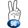 salut de motard département 90 (15x7,2cm) - Sticker/autocollant
