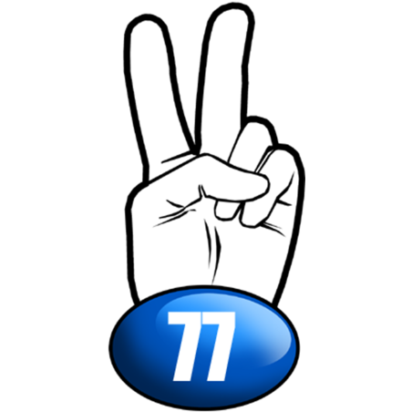 salut de motard département 77 (15x7,2cm) - Sticker/autocollant