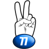 salut de motard département 77 (15x7,2cm) - Sticker/autocollant
