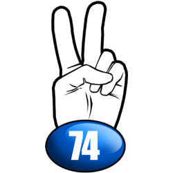 salut de motard département 74 (15x7,2cm) - Sticker/autocollant