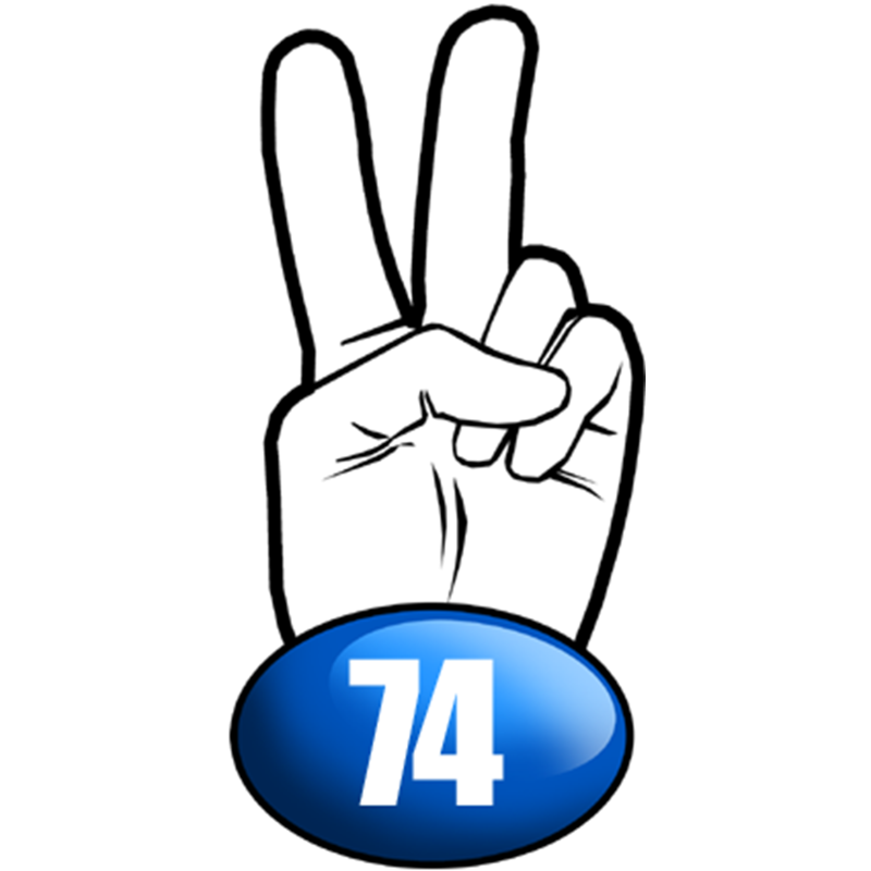 salut de motard département 74 (15x7,2cm) - Sticker/autocollant