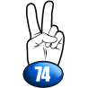 salut de motard département 74 (15x7,2cm) - Sticker/autocollant