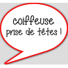 Coiffeuse prise de tête (15x13.5cm) - sticker/autocollant