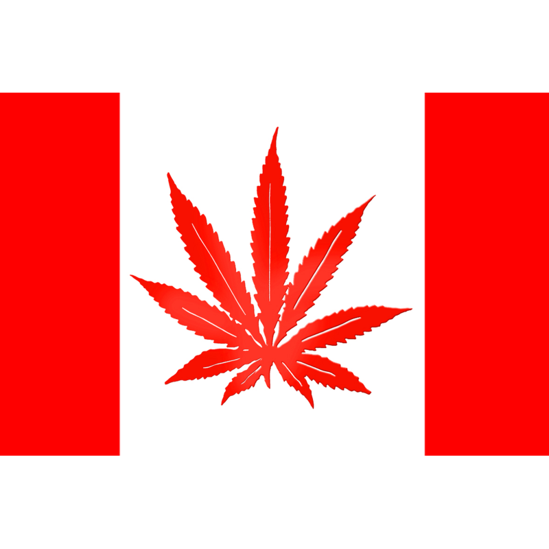 Drapeau canada canabis (15x10cm) - Sticker/autocollant
