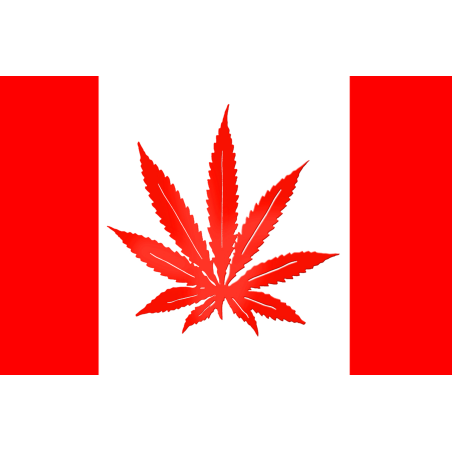 Drapeau canada canabis (15x10cm) - Sticker/autocollant